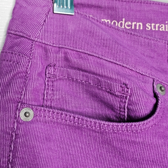 Loft Corduroy Modern Straight Pants Magenta 6P - Picture 7 of 13